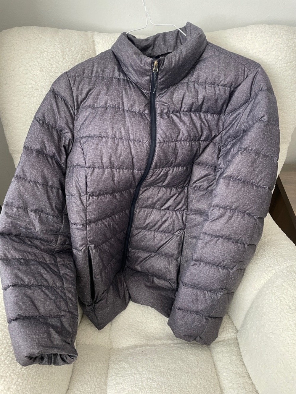 Eddie Bauer Heathered Gray Packable Puffer Jacket